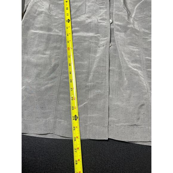Chicos Design Women's Linen Silk Coastal Classic Chic Preppy Shirt Jacket Gray 1 - Picture 7 of 8